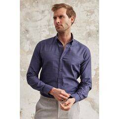 Classic Fit Long Sleeve Buttoned Collar Cotton Shirt