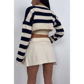 Women's Striped Crop Sweater