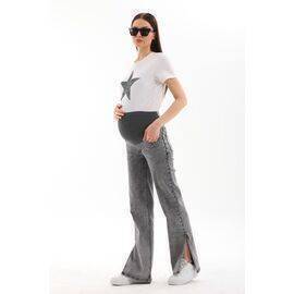 Maternity Flexible Belly Banded Waist Adjustable Pipe Leg Slit Jeans Anthracite