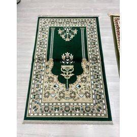 Mevlana Bazaar Oman Motif Wool Prayer Rug Dark Green