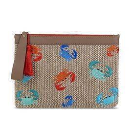 Clutch Purse (Multi Crab Wicker)