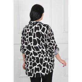 Women's Patterned Cotton Viscose Plus Size Shirt