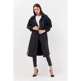 Balloon Sleeve Trench Coat with Pocket