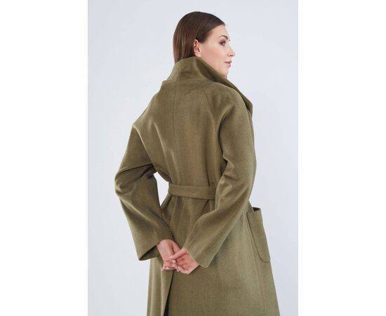 Women's Double Breasted Stash Coat with Waist Belt (Kaban)