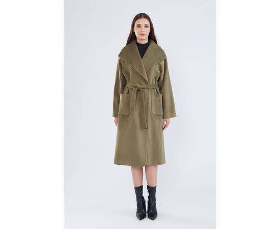 Women's Double Breasted Stash Coat with Waist Belt (Kaban)