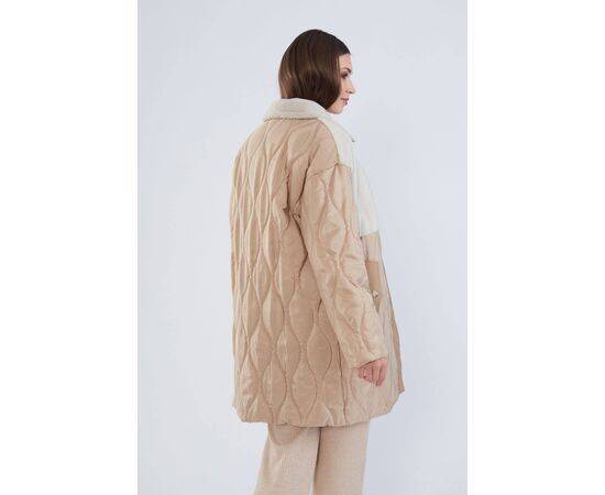 Women's Quilted Coat with Plush Detail (Kaban)