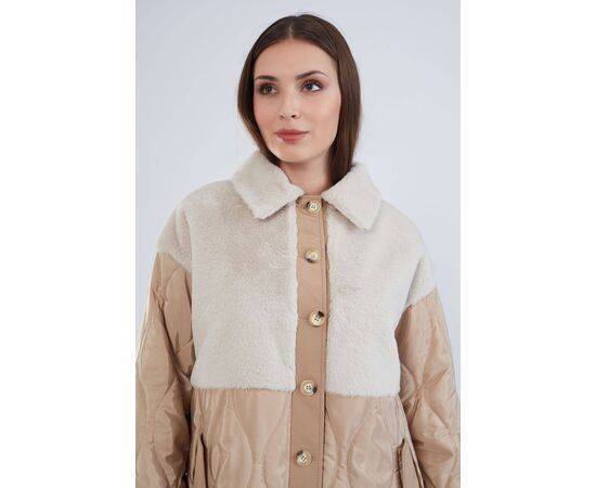 Women's Quilted Coat with Plush Detail (Kaban)