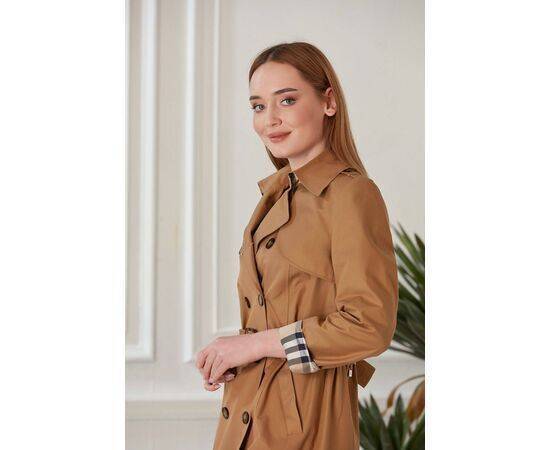 Women's Classic Trench Coat with Waist Belt