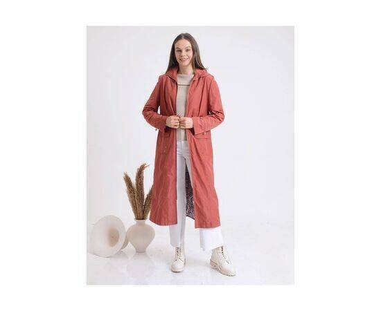 Women's Trench Coat with Lacing Detail and Adjustable Waist