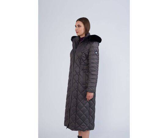 Women's Plus Size Quilted Coat with Stitching Detail (Kaban)