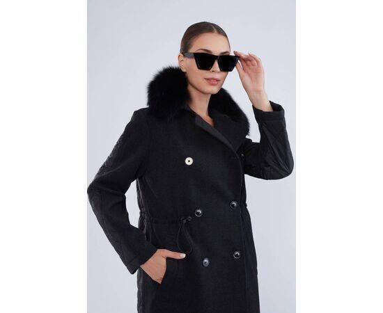 Women's Cashew Coat with Raccoon Fur Collar (Kaban)