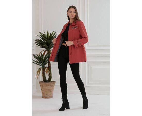 Women's Trench Coat with Beading Detail