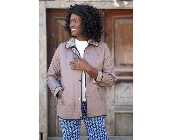 Women's Quilted Coat with Patterned Lining (Mont)