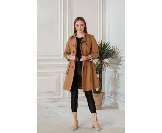 Women's Classic Trench Coat with Waist Belt