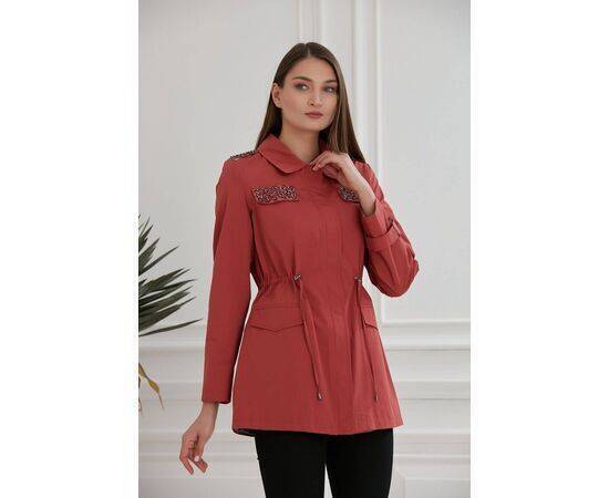 Women's Trench Coat with Beading Detail