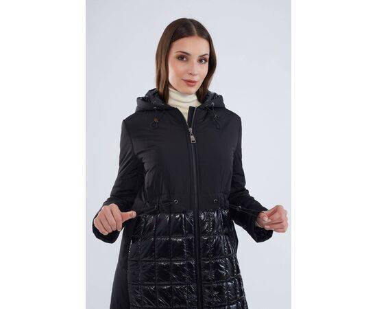 Women's Plus Size Patent Leather Quilted Coat (Kaban)