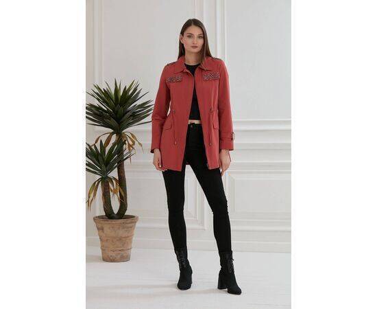 Women's Trench Coat with Beading Detail