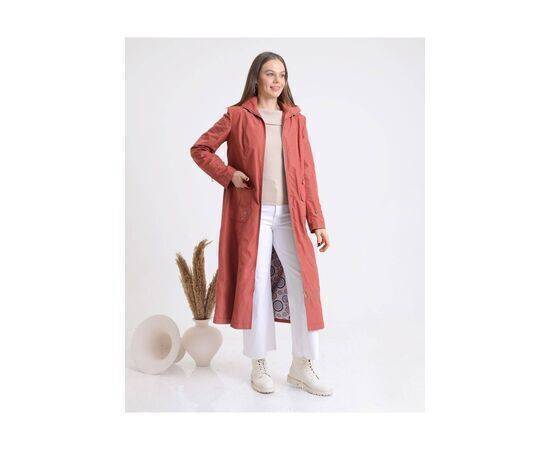 Women's Trench Coat with Lacing Detail and Adjustable Waist