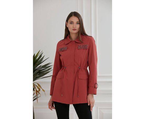 Women's Trench Coat with Beading Detail