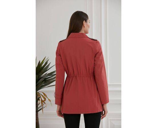 Women's Trench Coat with Beading Detail