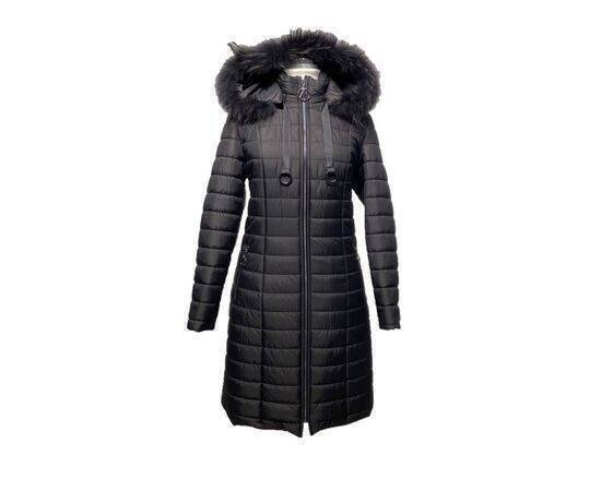 Women's Quilted Coat with Raccoon Fur Hood (Kaban)