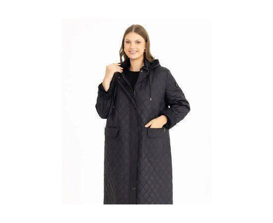 Women's Plus Size Quilted Coat with Pocket Detail (Kaban)