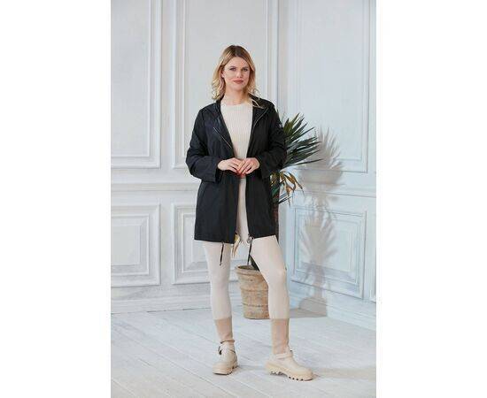 Women's Plus Size Trench Coat with Zipper Closure