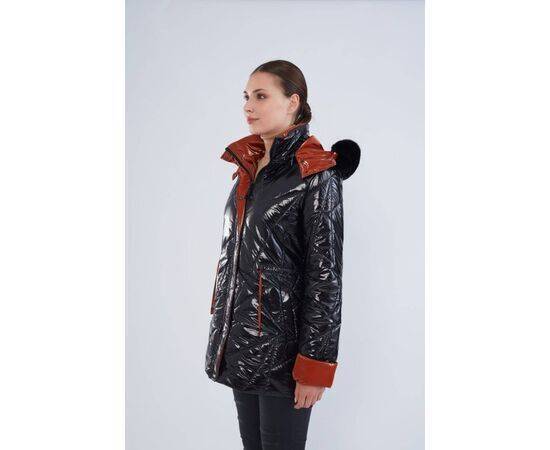 Women's Patent Leather Quilted Coat  (Mont)