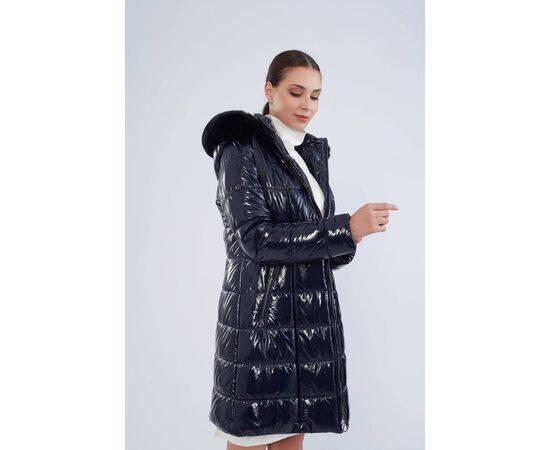 Women's Patent Leather Quilted Coat (Kaban)