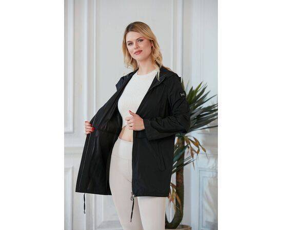 Women's Plus Size Trench Coat with Zipper Closure