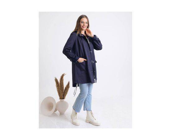 Women's Trench Coat with Folding Sleeve Detail