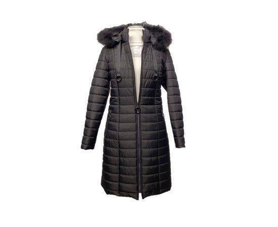 Women's Quilted Coat with Raccoon Fur Hood (Kaban)