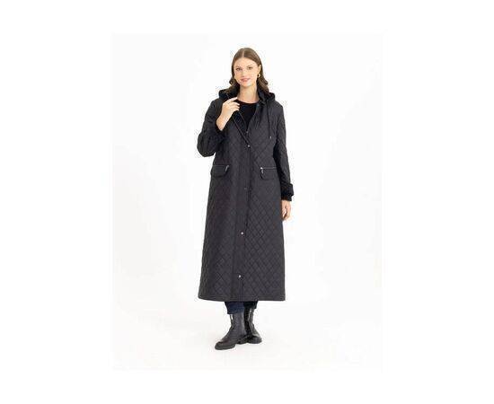 Women's Plus Size Quilted Coat with Pocket Detail (Kaban)