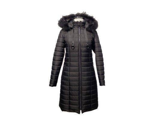 Women's Quilted Coat with Raccoon Fur Hood (Kaban)