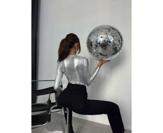 Women's V-Neck Metallic Gathered Bodysuit