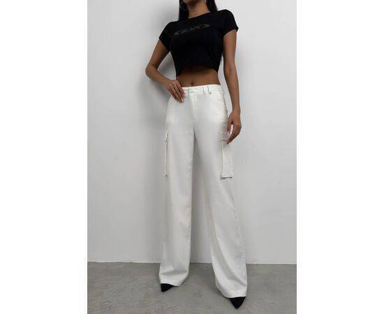 Women's High Waist Trousers with Cargo Pocket