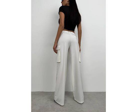 Women's High Waist Trousers with Cargo Pocket