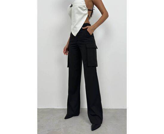 Women's High Waist Trousers with Cargo Pocket