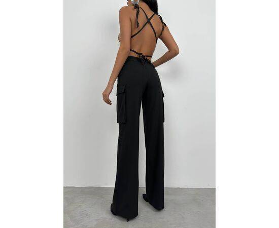 Women's High Waist Trousers with Cargo Pocket