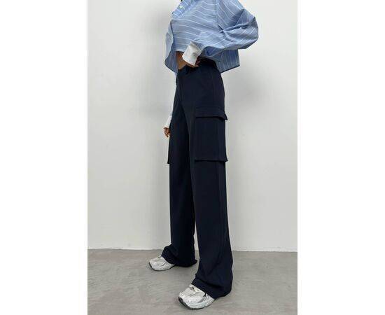 Women's High Waist Trousers with Cargo Pocket