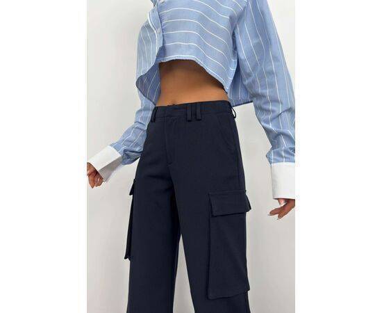 Women's High Waist Trousers with Cargo Pocket