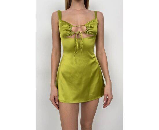 Women's Lace Up Satin Mini Dress