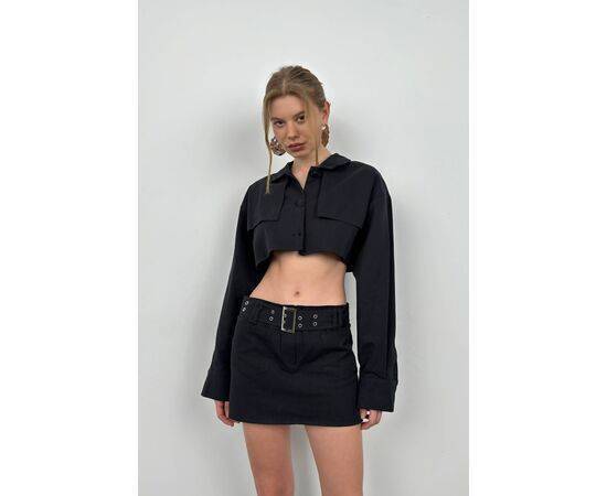 Women's Button Detail Crop Jacket