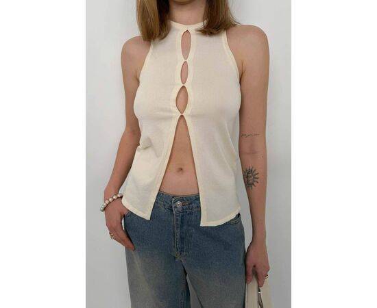 Women's Halter Neck Chest Detail Blouse