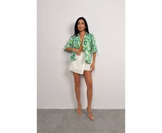 Women's Patterned Satin Shirt