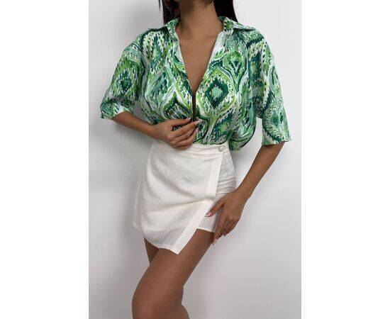 Women's Patterned Satin Shirt