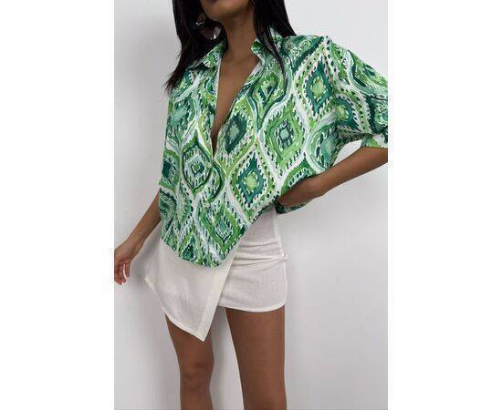 Women's Patterned Satin Shirt