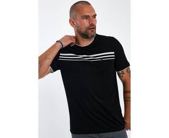 Crew-Neck Striped Short Sleeve T-shirt