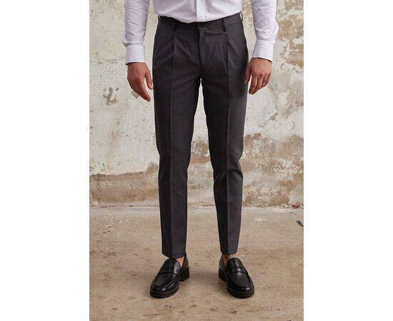 Single Pleated Fabric Trousers with Side Pockets