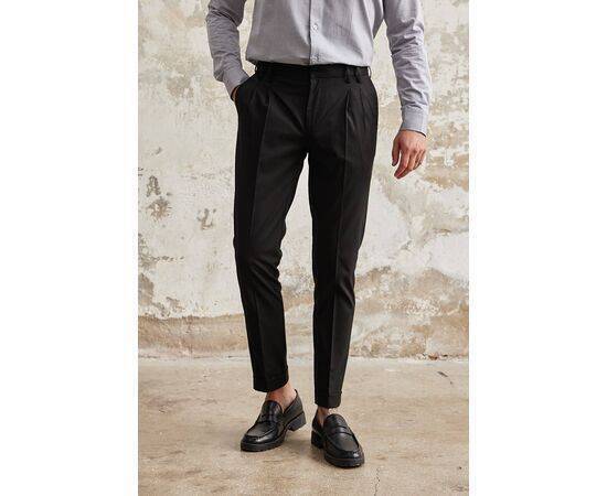 Double Pleated Side Trousers with Pockets